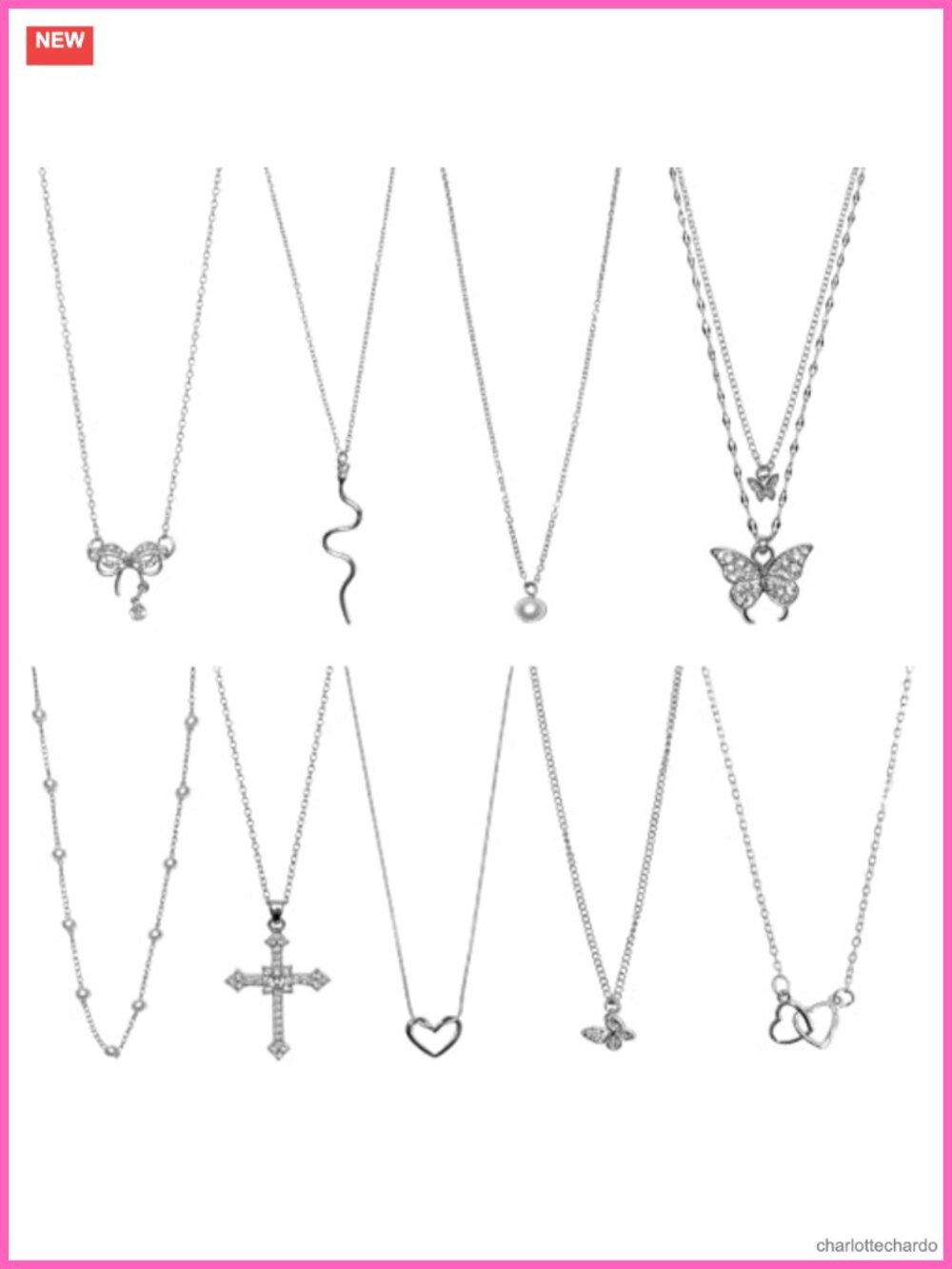 9 Pc Y2K Goth Necklace Set Zinc Alloy Choker Pendant Jewelry Gift